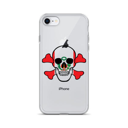 Clear Case for iPhone® with the Flag of Peru in a Skull and Crossbones design!