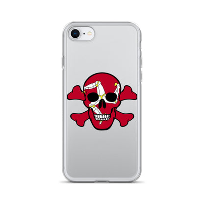 Clear Case for iPhone® with the Isle of Man Flag in a Skull and Crossbones design!