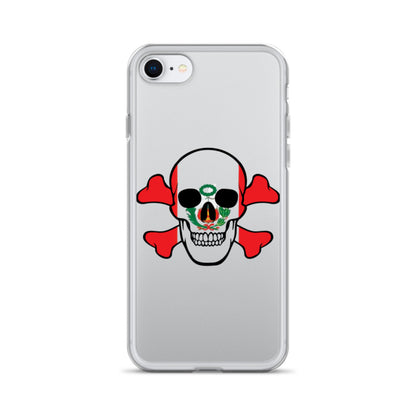 Clear Case for iPhone® with the Flag of Peru in a Skull and Crossbones design!