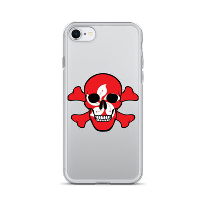 Clear Case for iPhone® with the Flag of Hong Kong in a Skull and Crossbones design!