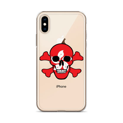 Clear Case for iPhone® with the Flag of Hong Kong in a Skull and Crossbones design!