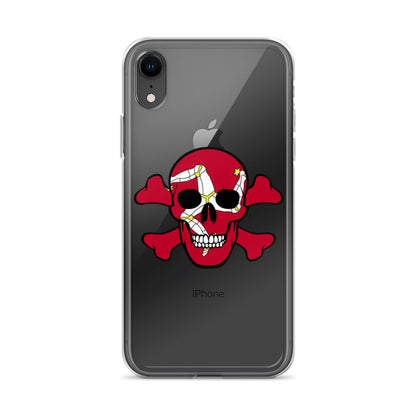 Clear Case for iPhone® with the Isle of Man Flag in a Skull and Crossbones design!