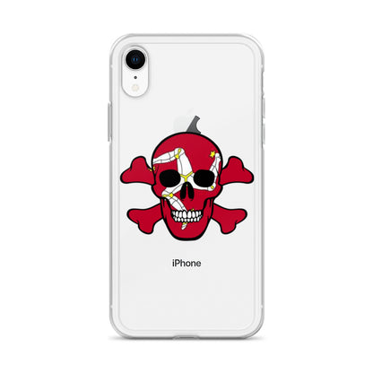 Clear Case for iPhone® with the Isle of Man Flag in a Skull and Crossbones design!