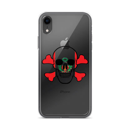 Clear Case for iPhone® with the Flag of Peru in a Skull and Crossbones design!