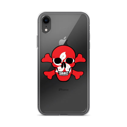 Clear Case for iPhone® with the Flag of Hong Kong in a Skull and Crossbones design!