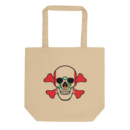 Eco Tote Bag with the Flag of Peru in a Skull and Crossbones design!