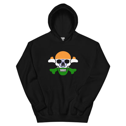 Unisex Hoodie with the Flag of India in a Skull and Crossbones design!