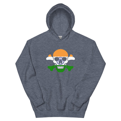 Unisex Hoodie with the Flag of India in a Skull and Crossbones design!