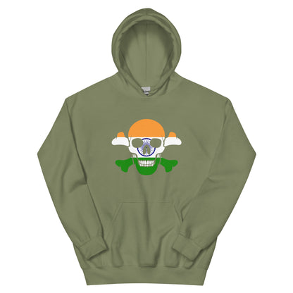 Unisex Hoodie with the Flag of India in a Skull and Crossbones design!