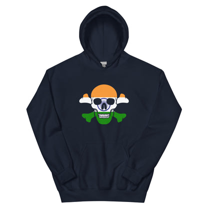 Unisex Hoodie with the Flag of India in a Skull and Crossbones design!