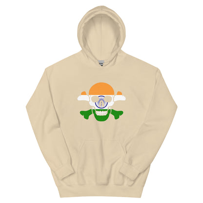 Unisex Hoodie with the Flag of India in a Skull and Crossbones design!