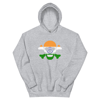 Unisex Hoodie with the Flag of India in a Skull and Crossbones design!